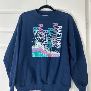 Vintage New Zealand/ Queenstown Rafting Graphic Crew Neck Sweater